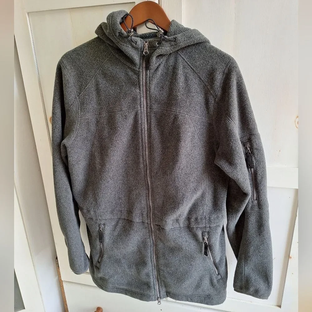 Lands End L Gray Fleece Jacket - Picture 3 of 6